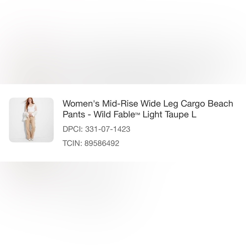 Wild Fable Women’s mid-rise cargo pants size L
